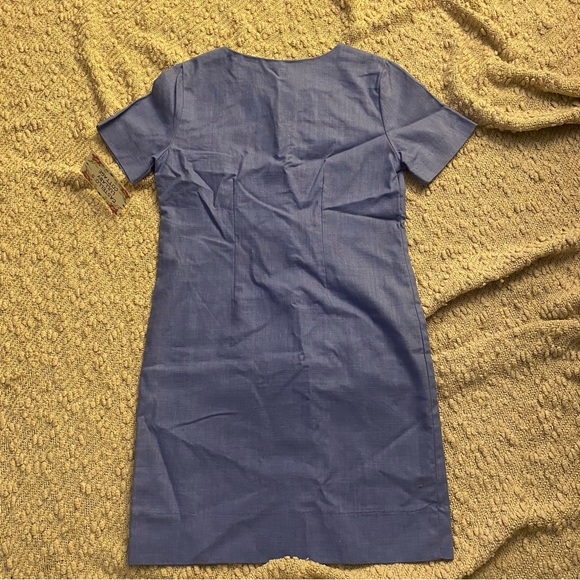 Vintage kids Lavender Blue shirt sleeve button down shirt dress periwinkle blue - Picture 11 of 13